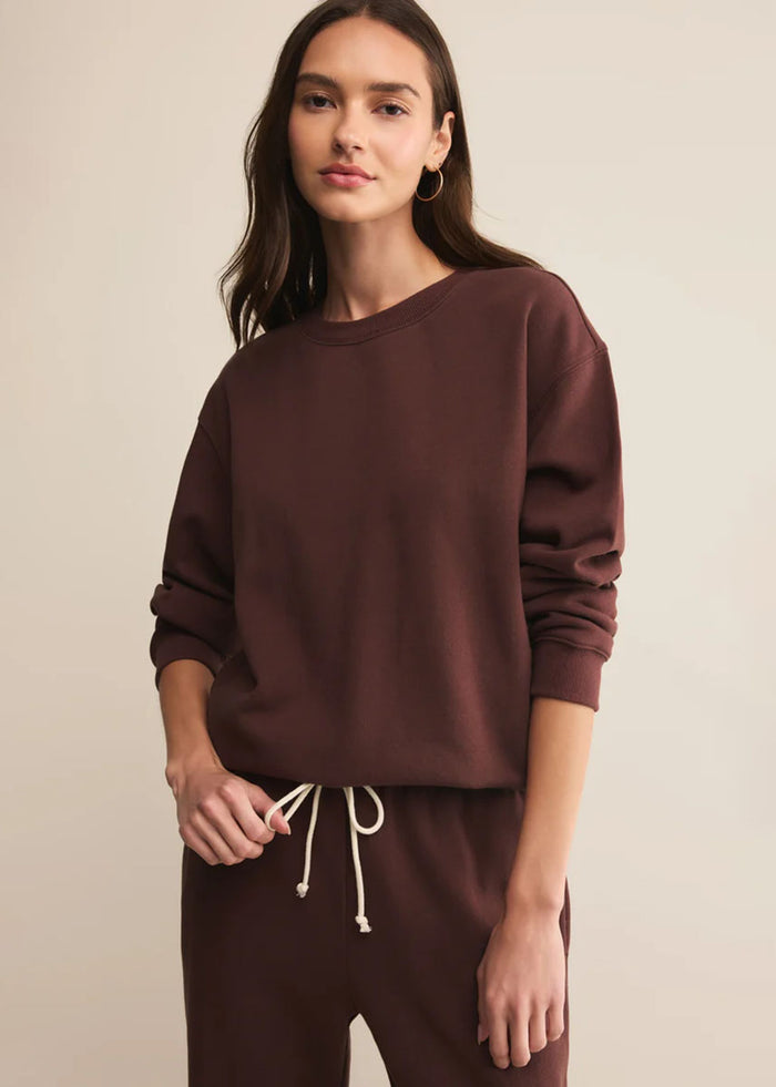 Boyfriend Cotton Sweatshirt - Sandalwood