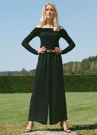 Whimsy Off-Shoulder Mesh Top - Black