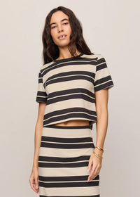 Stellan Striped Tee - Ash Black