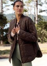 Sunrise Quilted Bomber Jacket - Coffee Bean