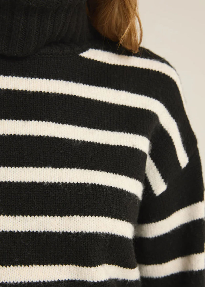 Josephine Stripe Sweater - Black