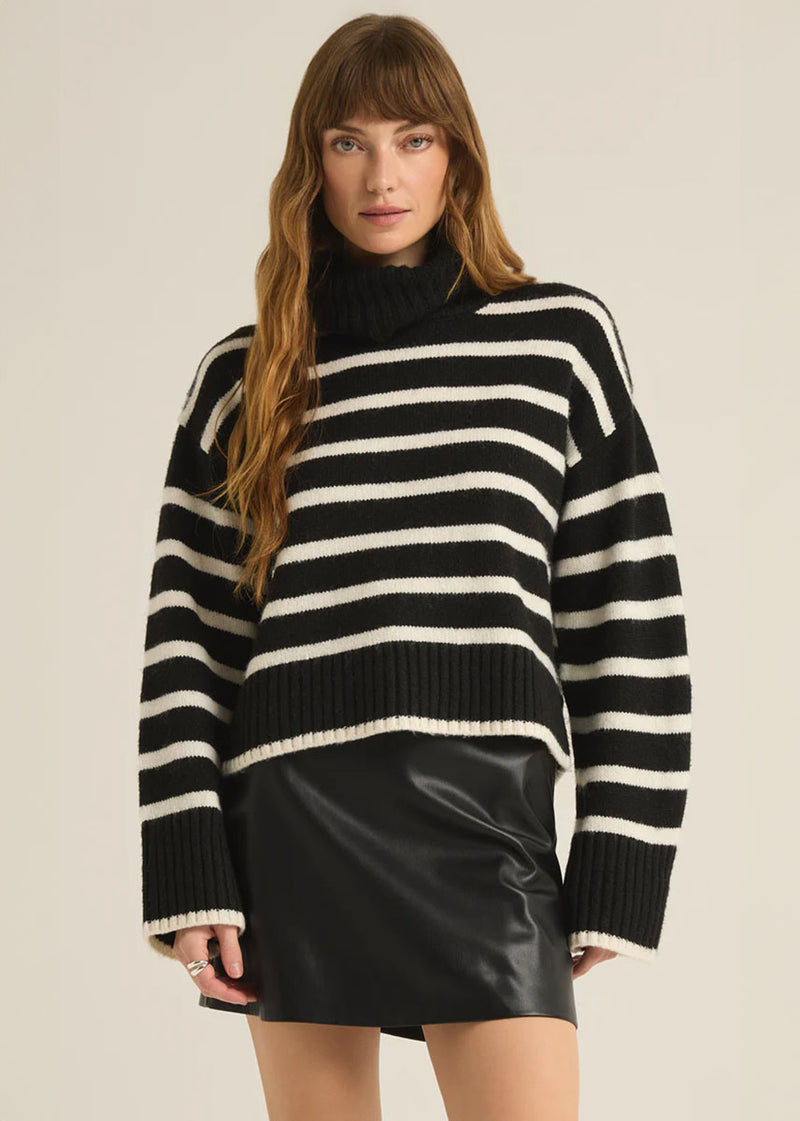 Josephine Stripe Sweater - Black