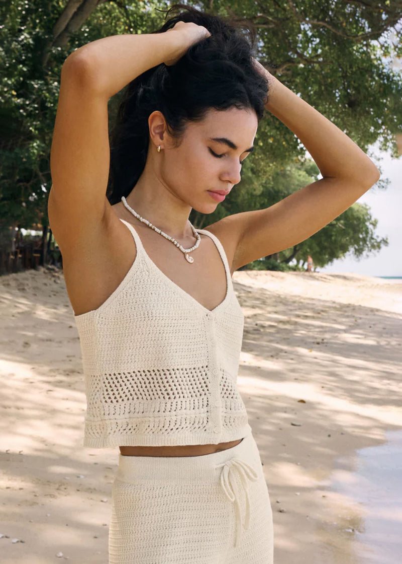 Tay Crochet Tank - Sea Salt