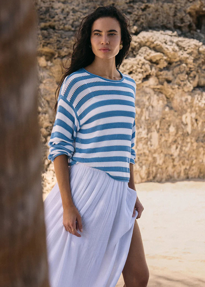 Prado Stripe Sweater - Bay Blue