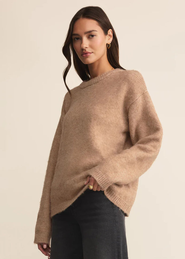 Snowed In Sweater - Heathered Camel