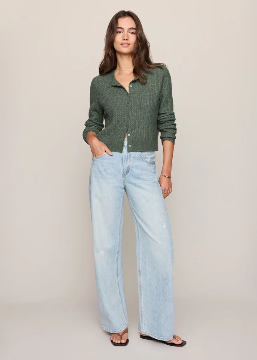 Medina Pointelle Cardigan - Monstera