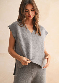 Gemma V-Neck Sweater Vest - Espresso