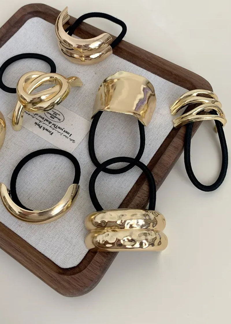 Gold Metal Hair Tie Cuff - Twist