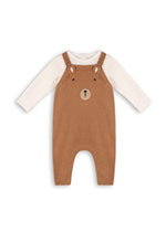 Bear Sweater Knit Overall Bodysuit Set - Chai Spice