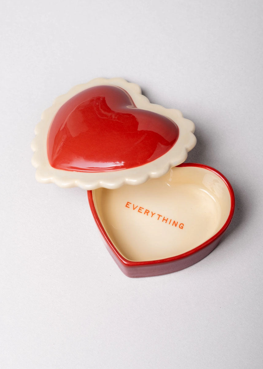 Ceramic Heart Trinket Box