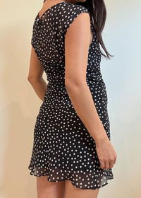 Bettie Polka Dot Chiffon Mini Dress - Black