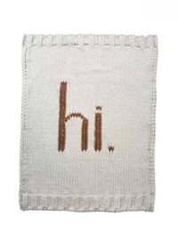 Hi. Hand Knit Blanket - Pecan