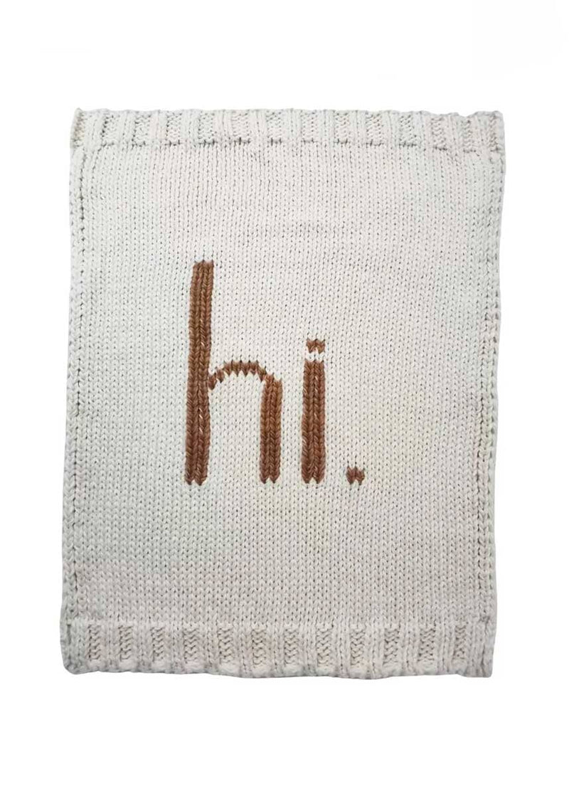 Hi. Hand Knit Blanket - Pecan