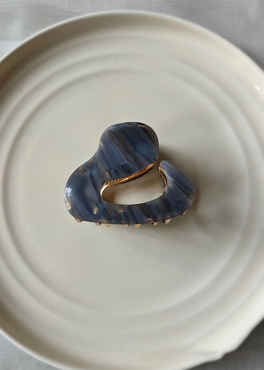 French Marbled Hair Claw Clip - Blue