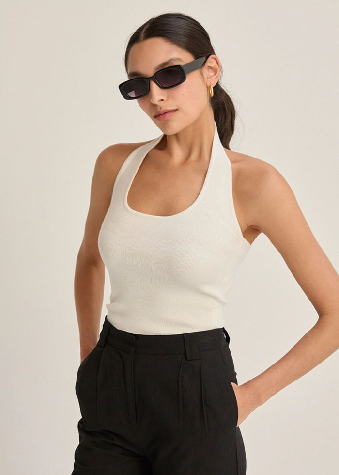 Jazzlyn Halter Top - White
