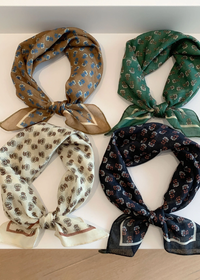 Floral Square Scarf - White