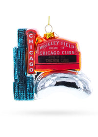 Chicago Travel Attractions Glass Ornament