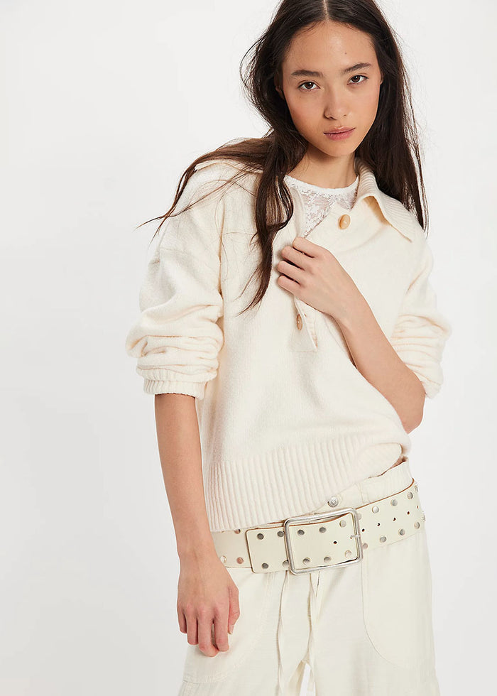 Trading Up Polo Sweater - Ivory