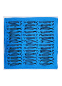 Blue Sardines Tea Towel