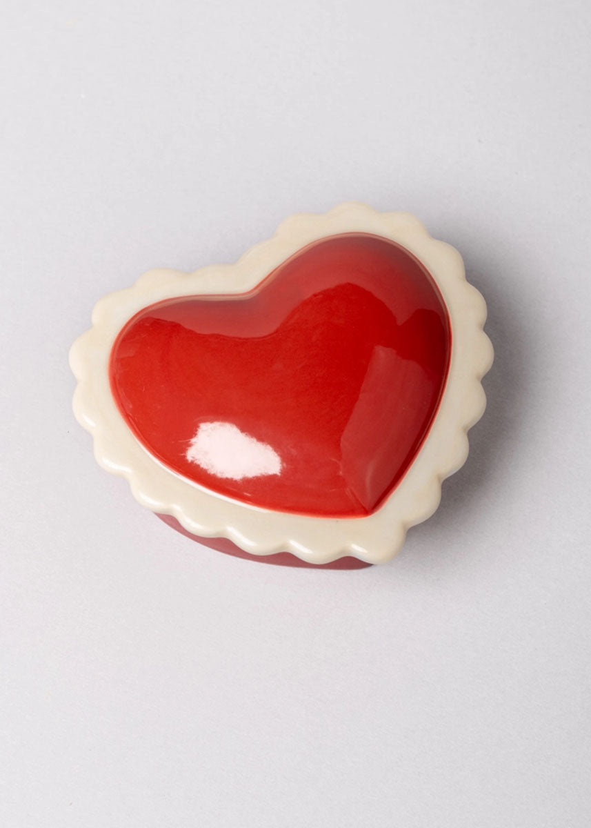 Ceramic Heart Trinket Box