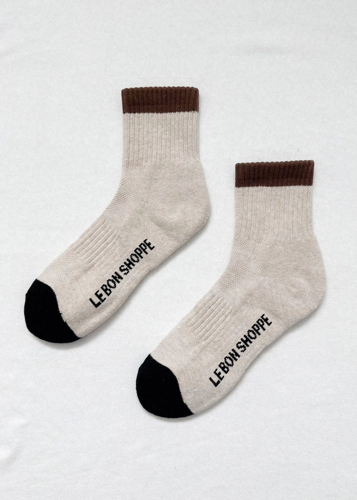Color Block Girlfriend Socks - Black Coffee