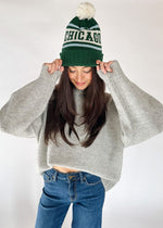 Adult Mad Hatter Chicago Pom Beanie - Emerald