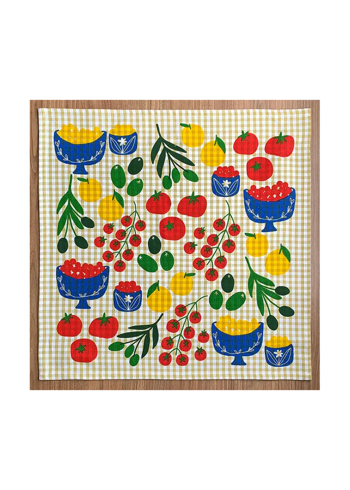 Mangia! Gingham Tea Towel
