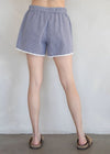 May Lace Gingham Boxer Shorts - Ivory & Black
