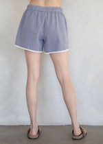 May Lace Gingham Boxer Shorts - Ivory & Black