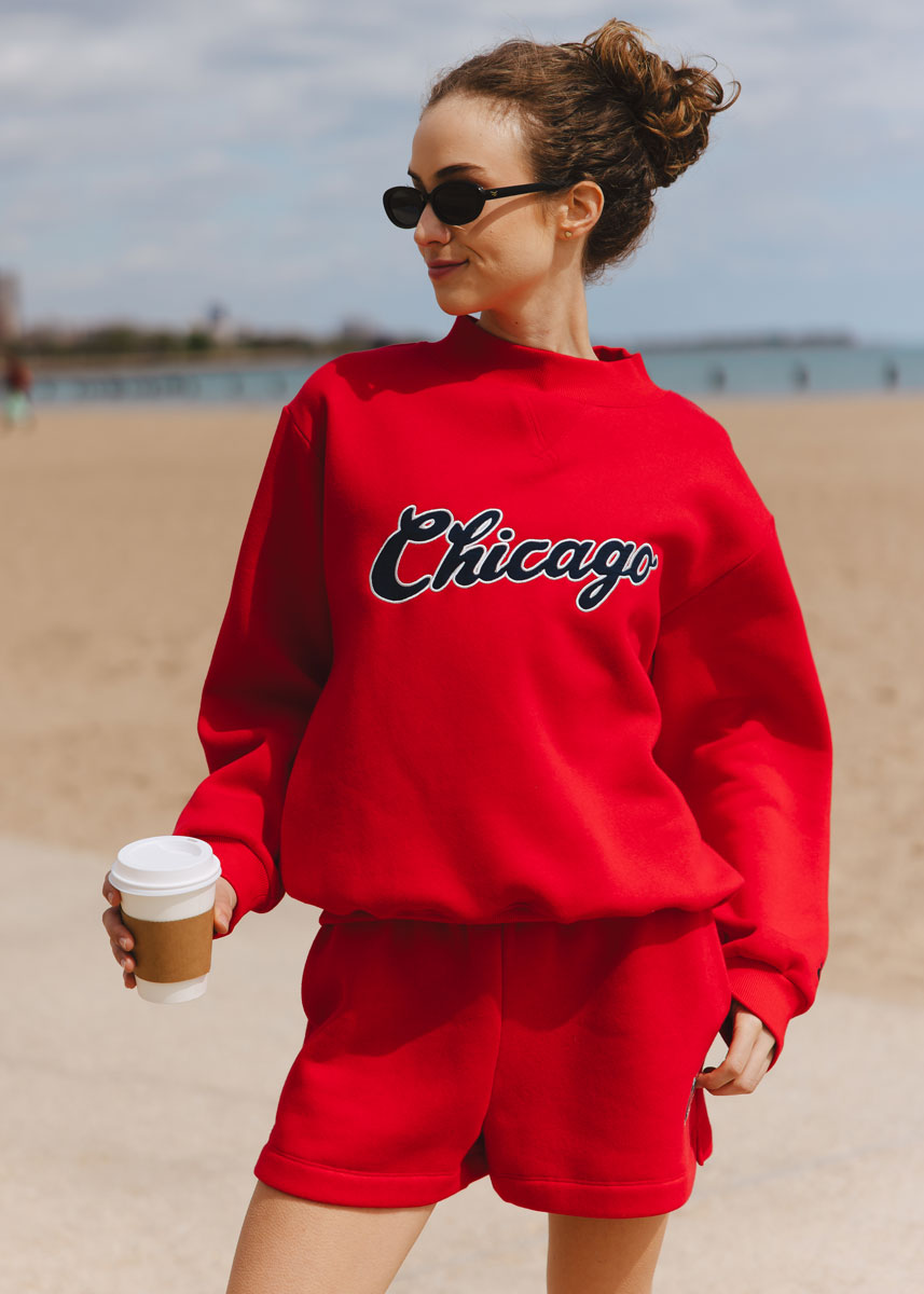 Chi Script Sweatshort - Red