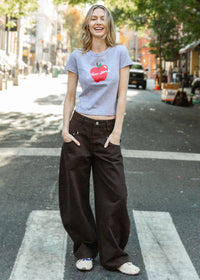 The Big Apple Baby Tee - Heather Grey
