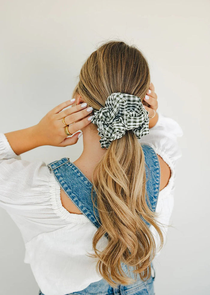Jumbo Gingham Scrunchie - Aspen
