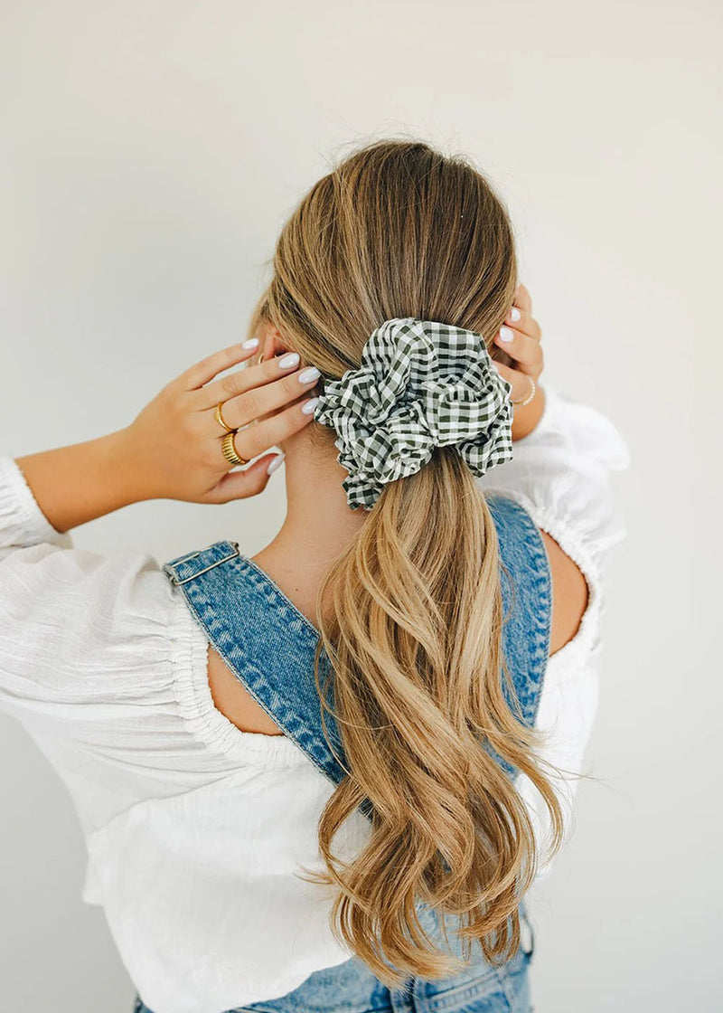 Jumbo Gingham Scrunchie - Aspen