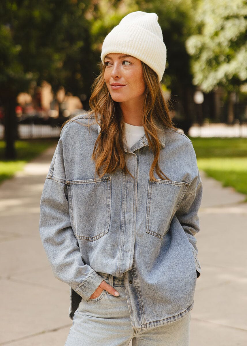 MAD HTR Ribbed Knit Beanie - Adult - Antique White