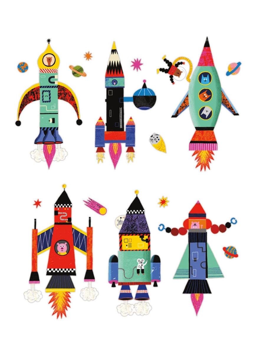 Rocket Ships Magnetic Build-It Set