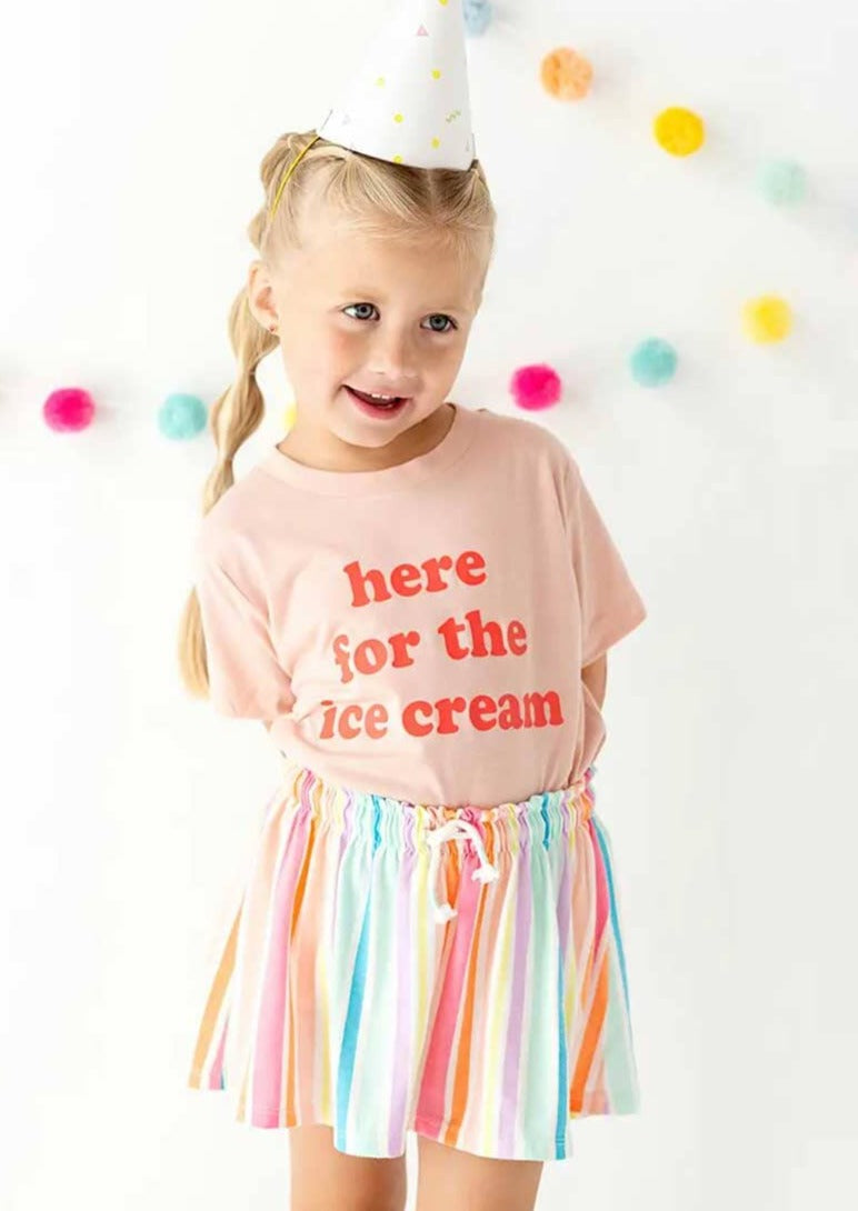 Here For The Ice Cream Toddler Tee - Peach