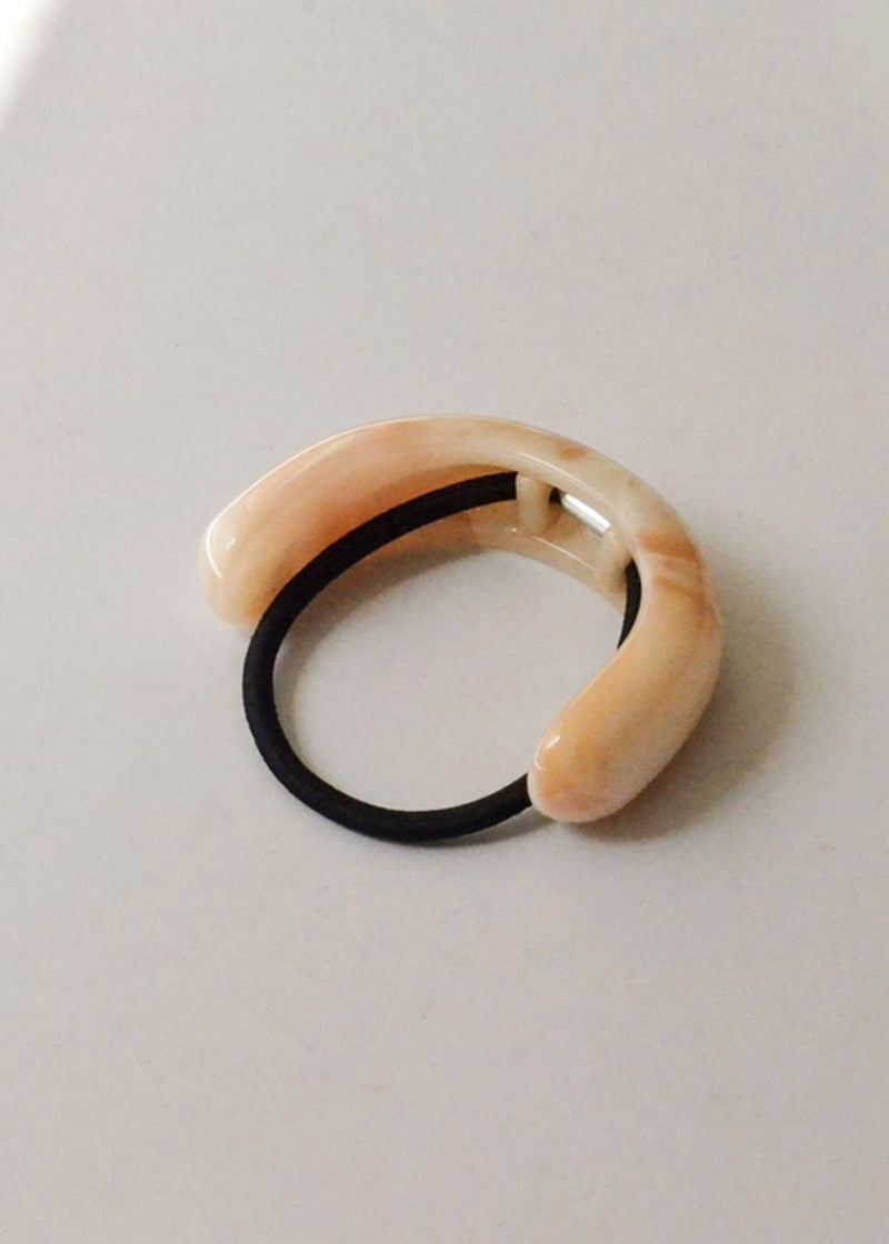 Wide Arch Resin Cuff Hair Tie - Beige