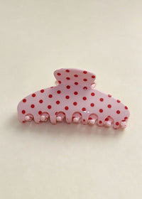Sweet Polka Dot Hair Claw - Pink