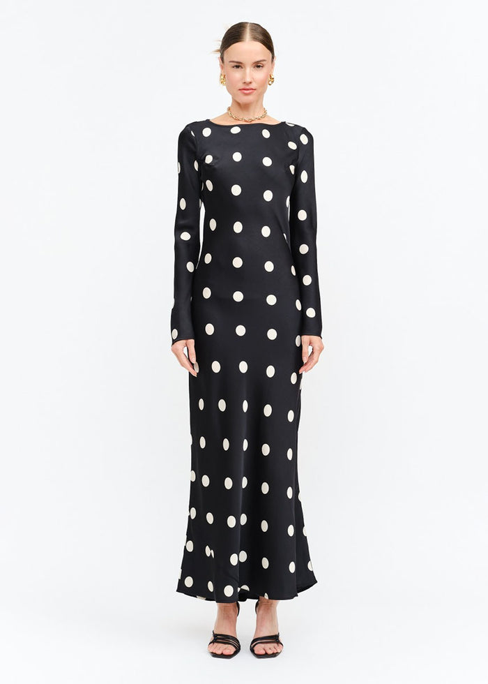 Georgie Polka Dot Dress - Black