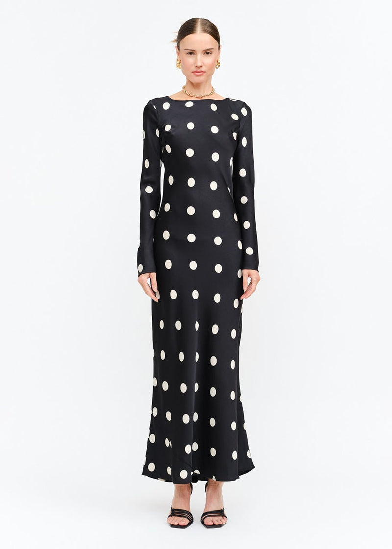 Georgie Polka Dot Dress - Black