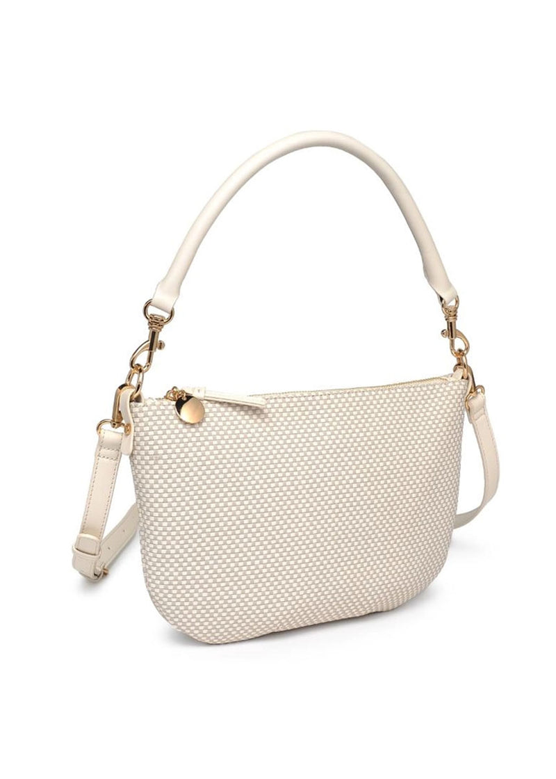 Jordan Woven Crossbody - Ivory & Grey