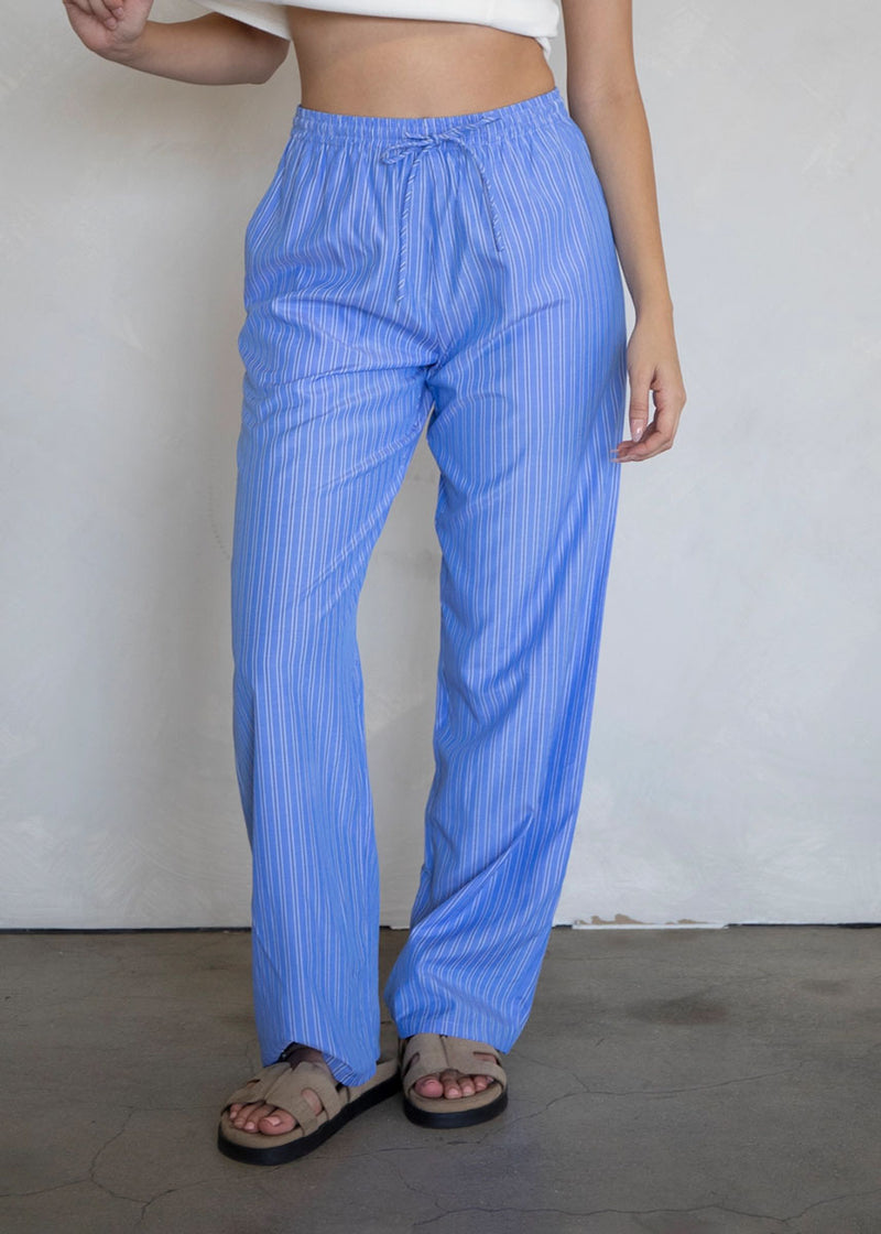 Mila Striped Boxer Pants - Blue