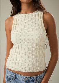 Brandi Boat Neck Sweater Top - Ivory