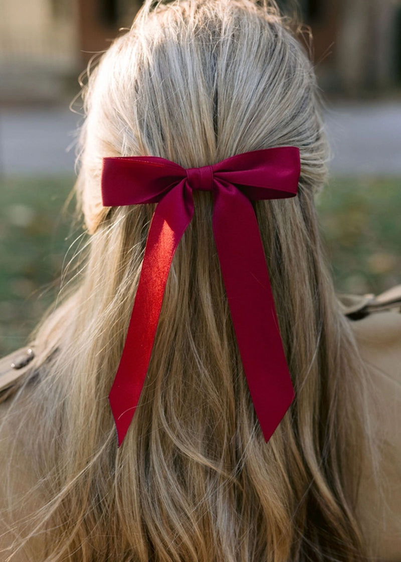 Florence Medium Matte Satin Bow - Merlot