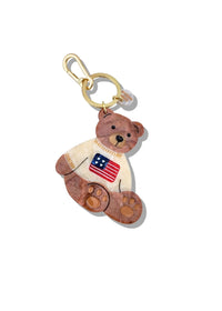 Americana Teddy Bag Charm Keychain