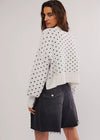 Pattern Easy Street Crop Pullover - White Navy Combo