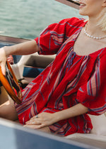 Bop Around Romper - Seaside Stripe Red Combo