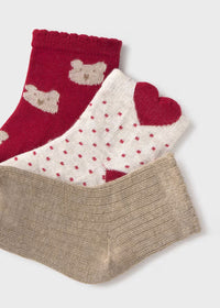 Maeve Printed Socks (3-Pack) - Red