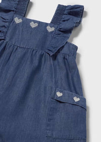 Meg Heart Romper - Dark Denim