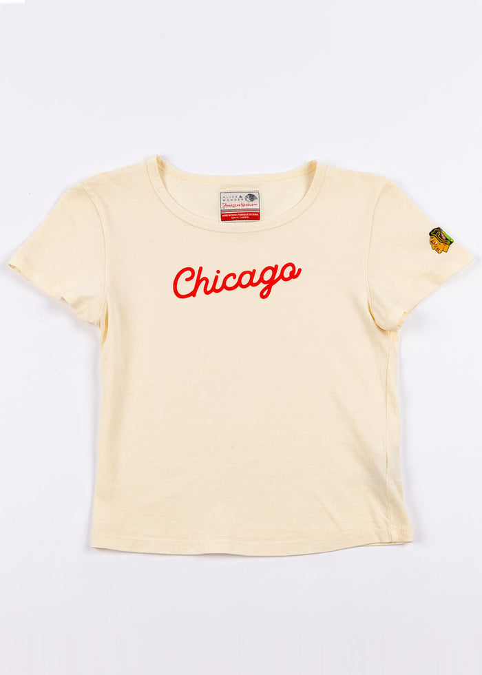 Blackhawks Script Baby Tee - Cream